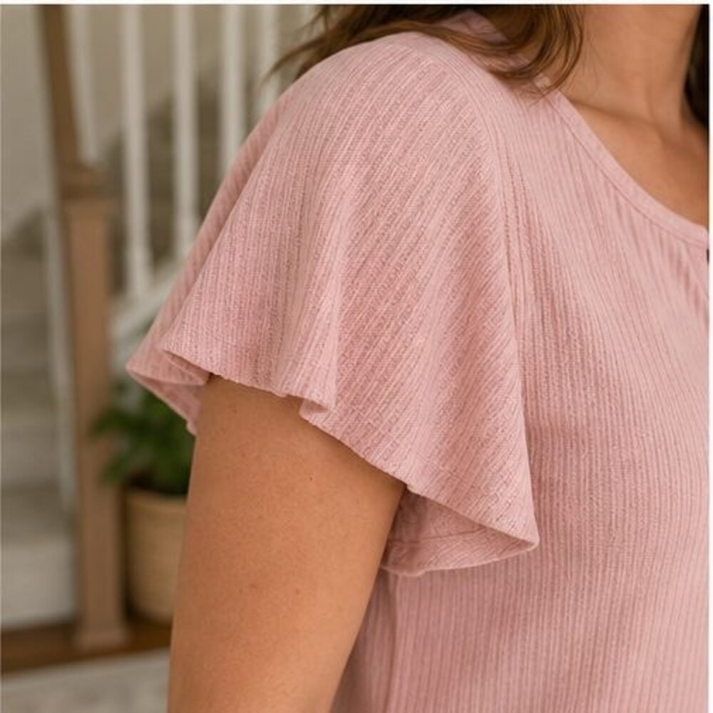 Blush Ruffle Blouse - Picture 5 of 6